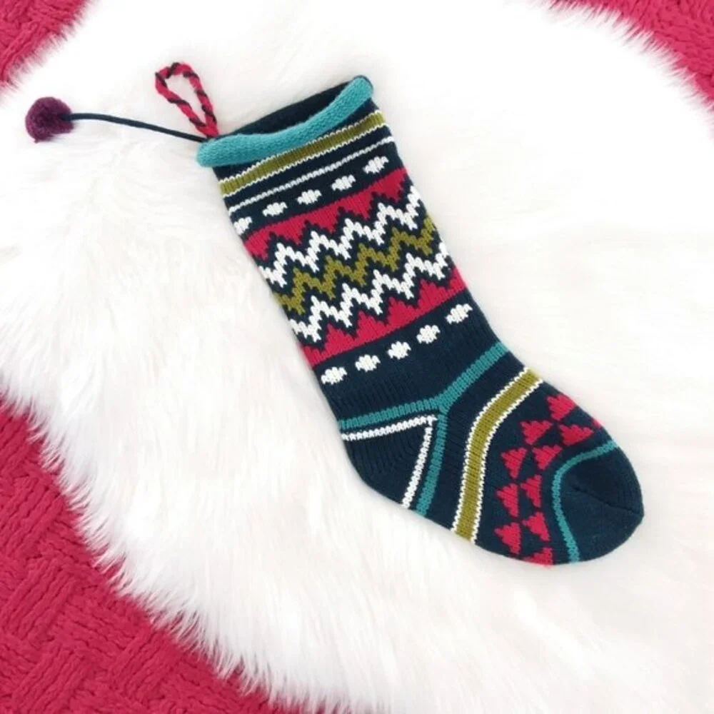 Target Knit Multicolor Pom Pom Holiday Stocking